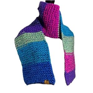 Handmade Chunky Knit Vibrant Multicolor Scarf